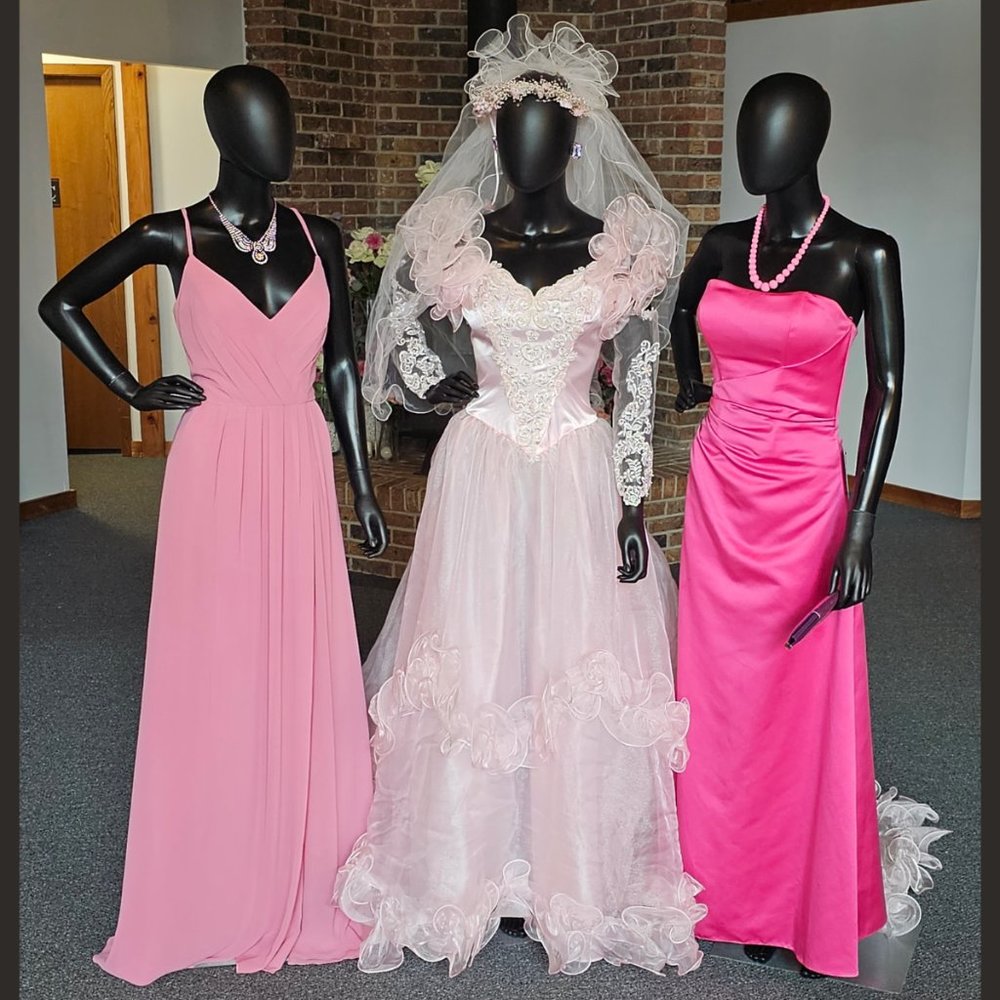 Vintage San Martin Pink Cinderella Wedding Gown - Picture 9 of 11